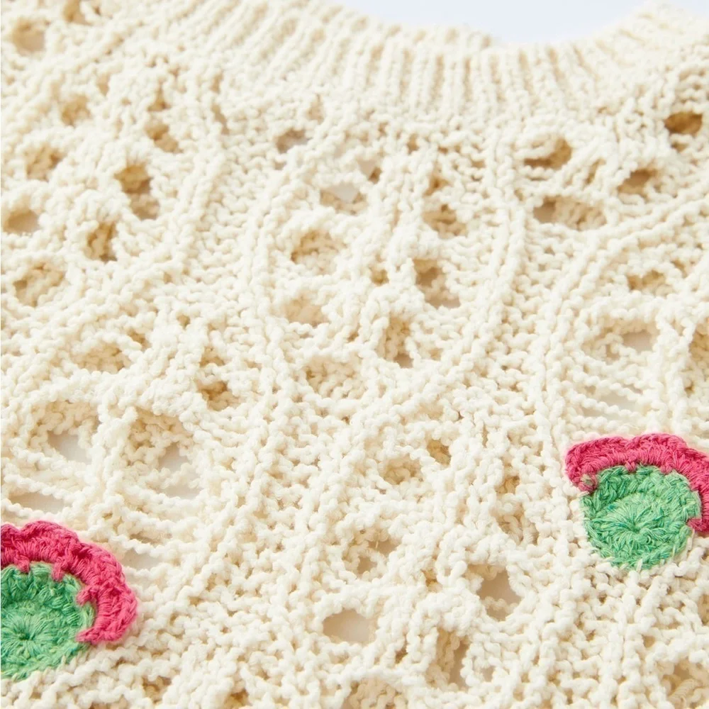 Zara Kids Floral Embroidered Sweater